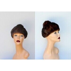 Vintage 40s Mink Fur Hat - Little Kiss Shaped Hat - Pixie Fur Hat Cocktail Party